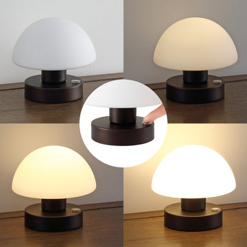 Zoe 5.75" Bohemian Farmhouse Iron Rechargeable Integrated LED Table Lamp - JONATHAN Y
